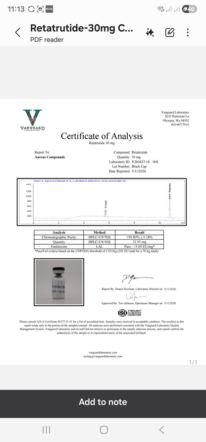 GLP-3 (GLP1 GIP Glucagon) vials